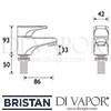 Bristan Jute Basin Taps Dimensions